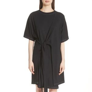Acne Studios Lylia Black Tee Shirt Wrap Dress XS